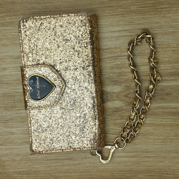 Betsey Johnson Handbags - Betsey Johnson gold glitter wristlet